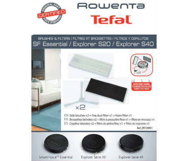 TEFAL Szczotki boczne x2 + filtr x1 - do robotów Explorer S20 RG6875 i Explorer S40 RG7267 (ZR720001) - 1477798 - zdjęcie 4